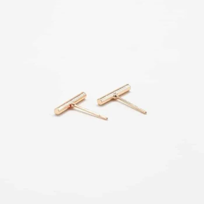 Slim Gold Bar Earrings - Imperfect