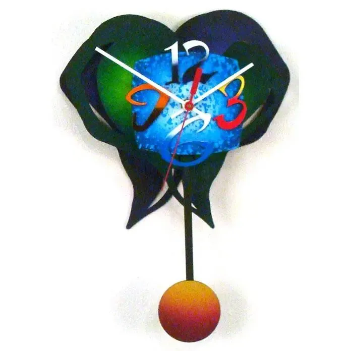 Small Heart 5 Pendulum Wall Clock by David Scherer