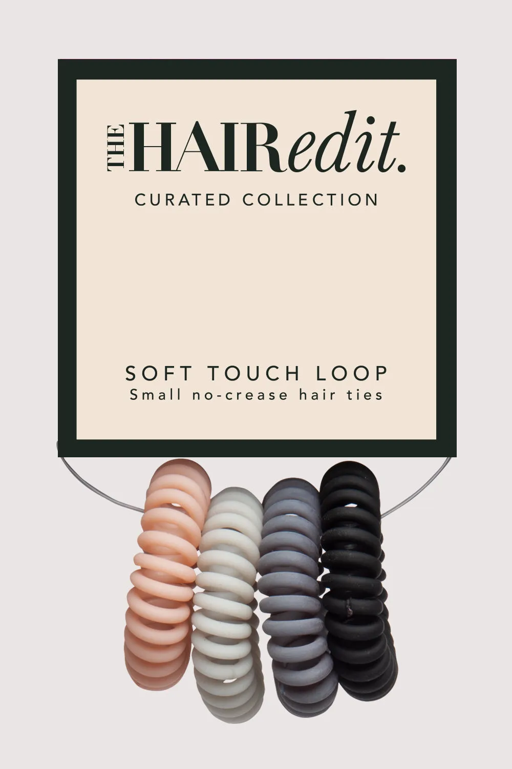 Soft Touch Loop Spiral Hair Ties Set - Slate & Rose