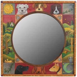 Square Framed Circular Mirror by Sticks MIR038-D75711