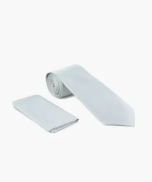Stacy Adams Solid Tie and Handkerchief - Grey