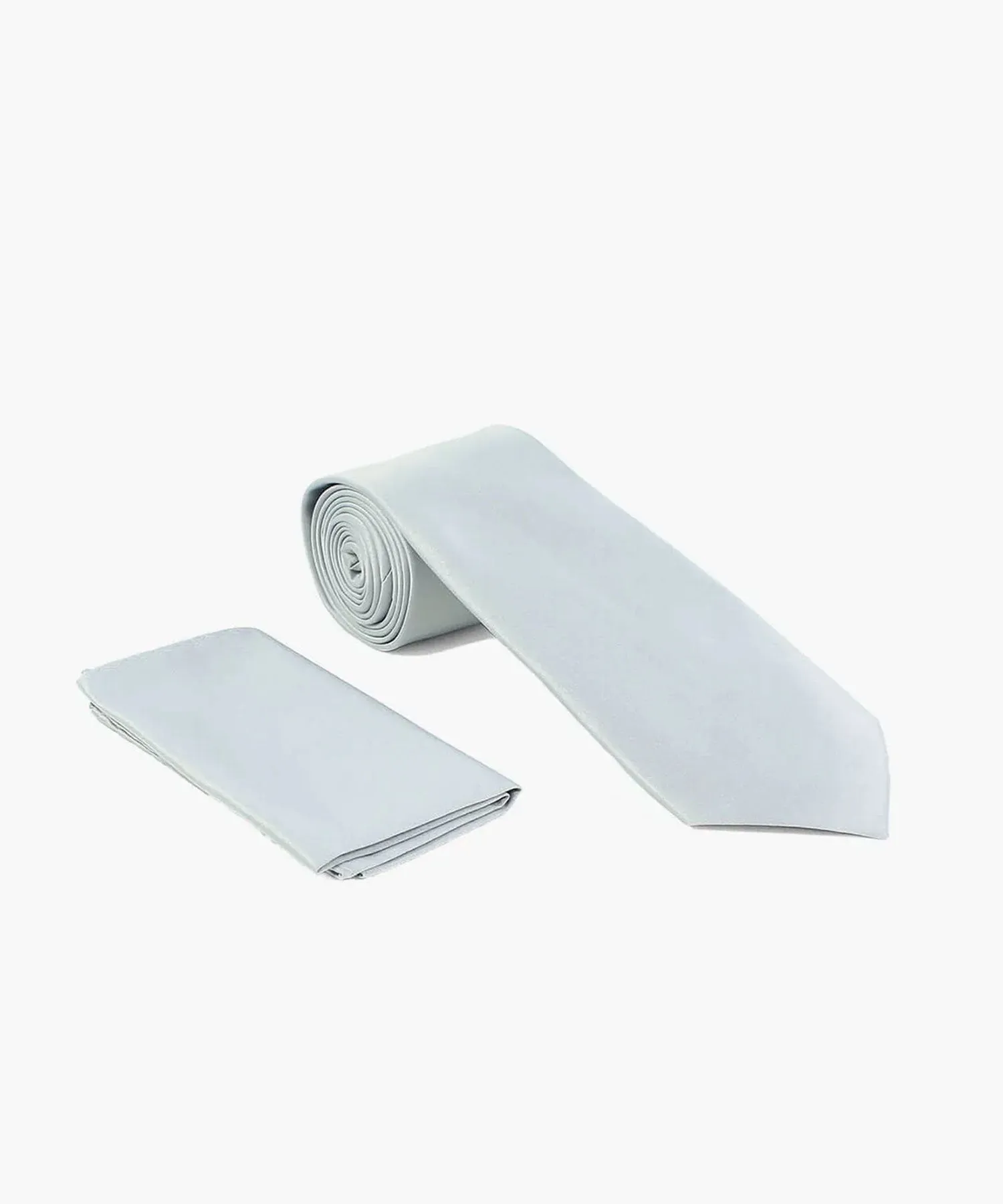 Stacy Adams Solid Tie and Handkerchief - Grey