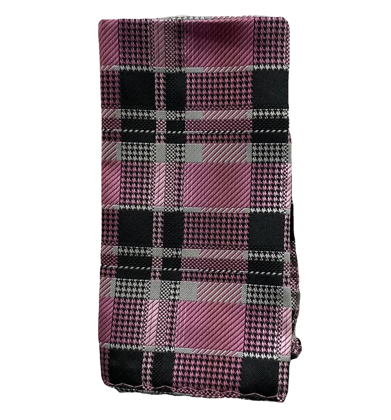 Stacy Adams Tie and Handkerchief - Fuchsia Plaid T46
