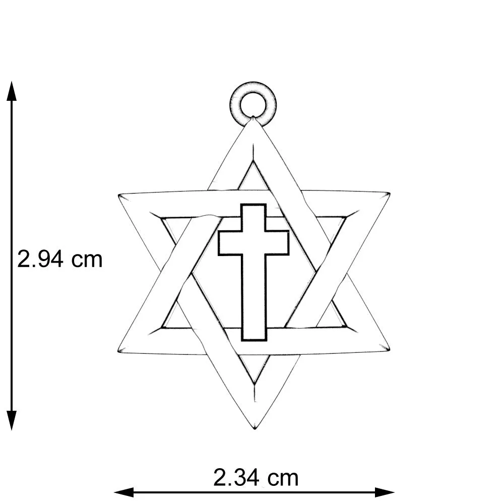 Star of David with Cross Pendant