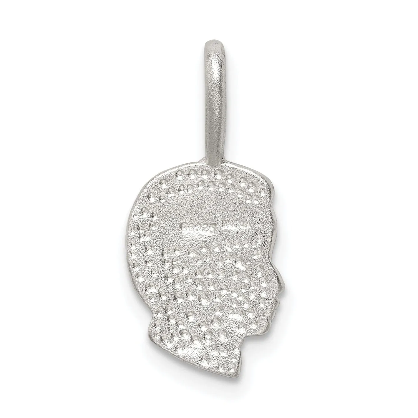 Sterling Silver Satin Boy Head Charm Pendant