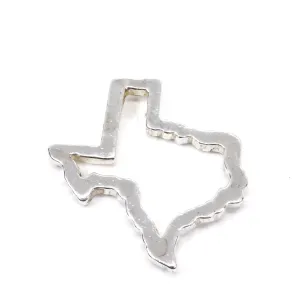Texas Pin or Tie Tack with Lone Star State of Texas Silhoutte Outline in real silver