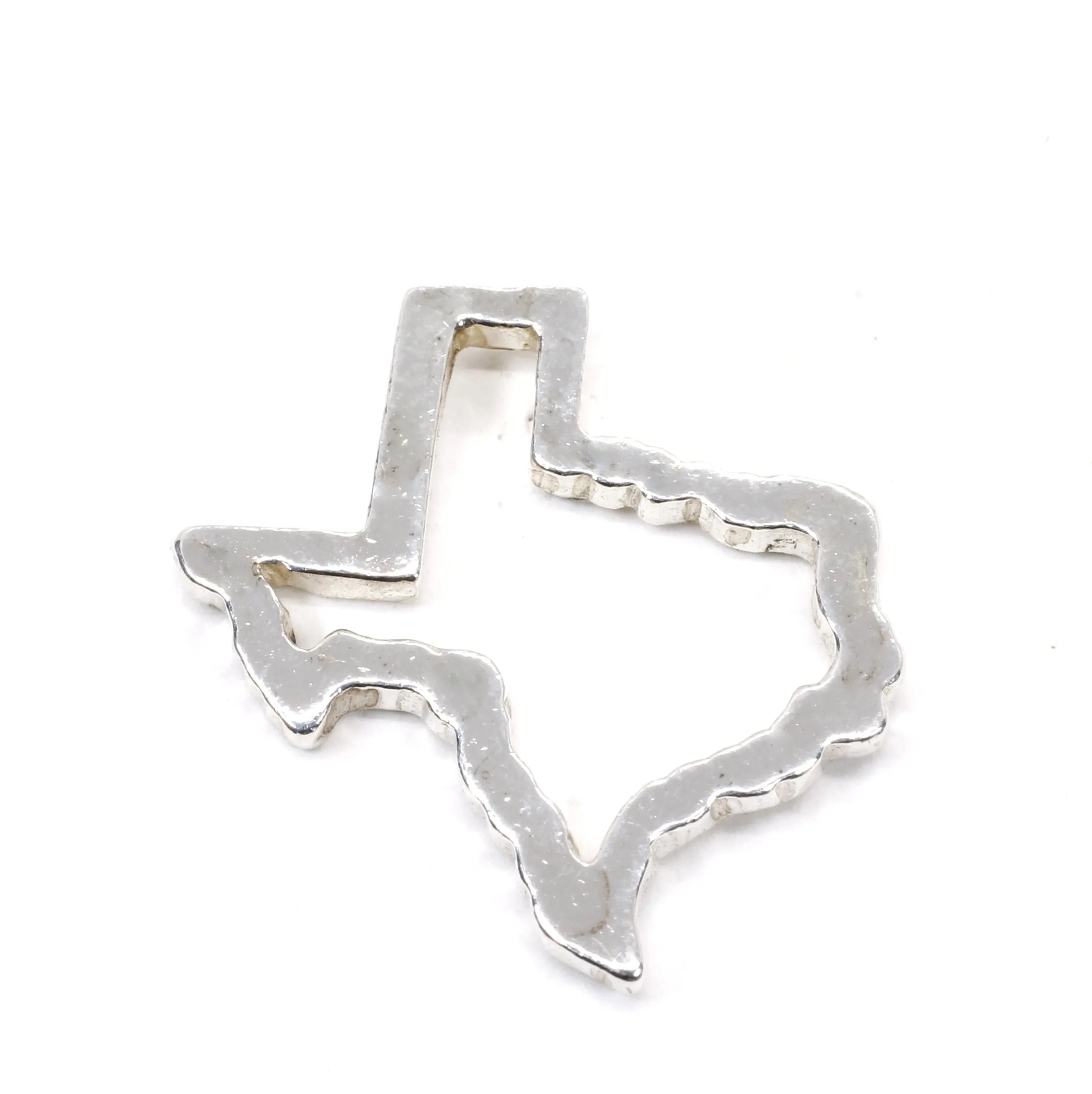 Texas Pin or Tie Tack with Lone Star State of Texas Silhoutte Outline in real silver