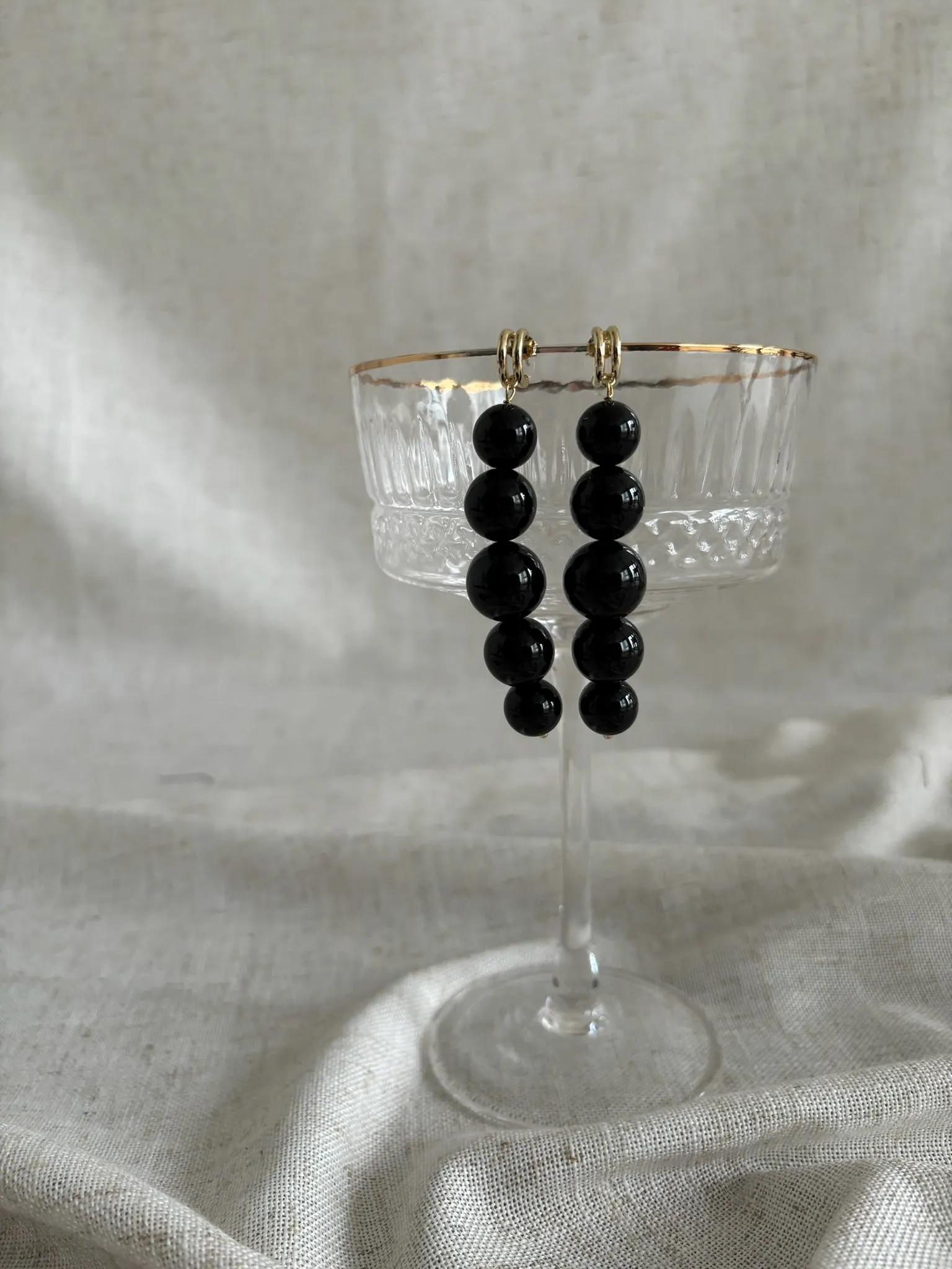 The Bardot Drop Earring - Onyx