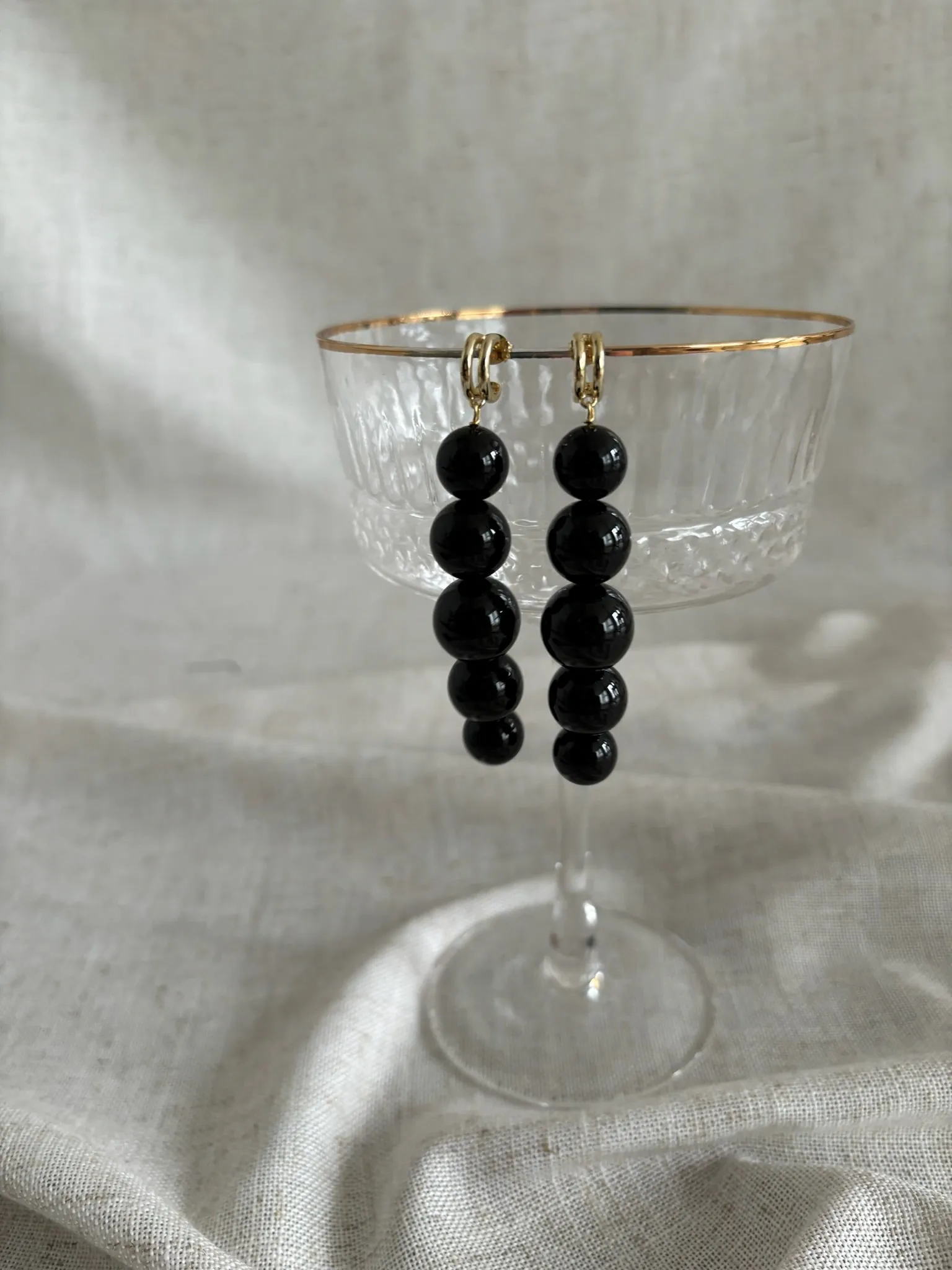 The Bardot Drop Earring - Onyx