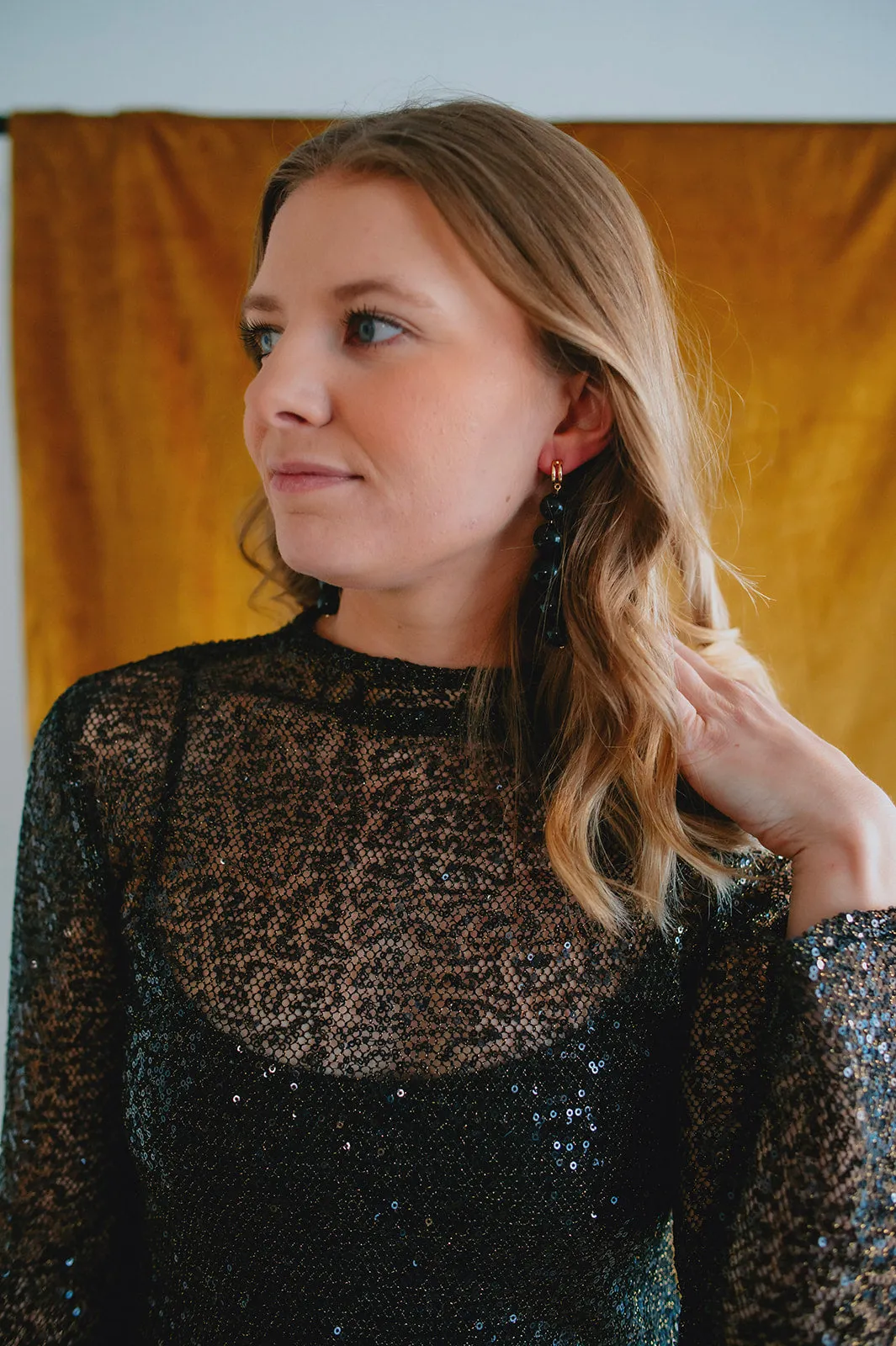 The Bardot Drop Earring - Onyx