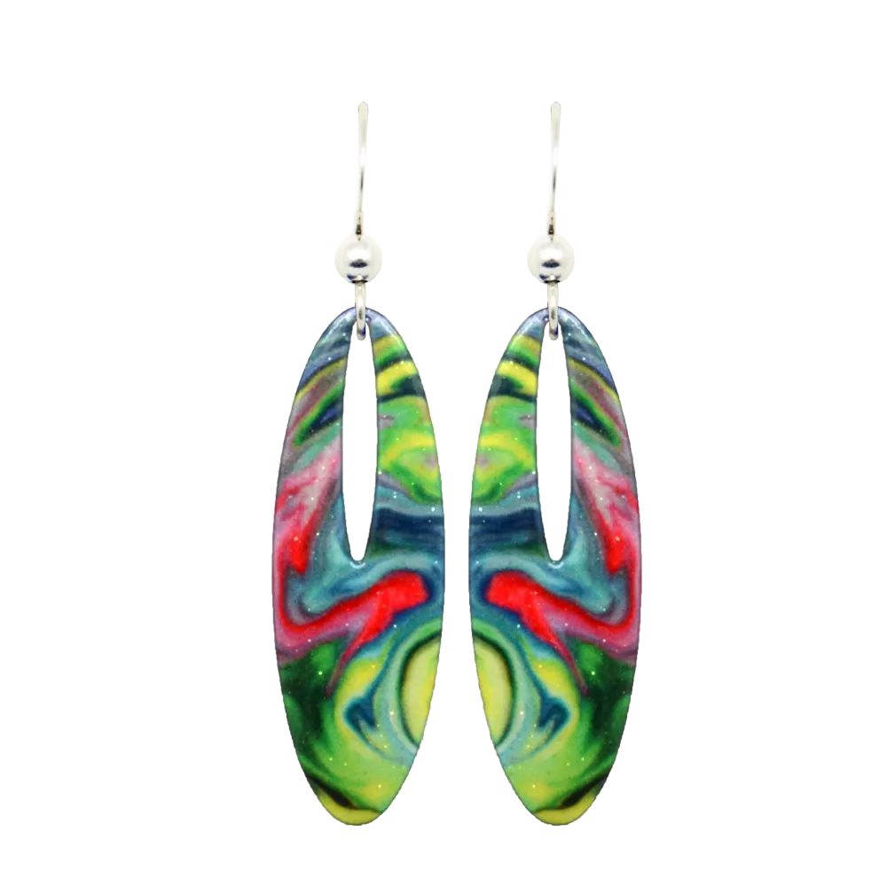 The Swirly Slender Open Oval Earrings