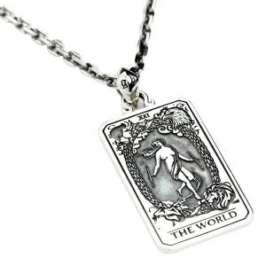 The World Tarot Card Sterling Silver Pendant