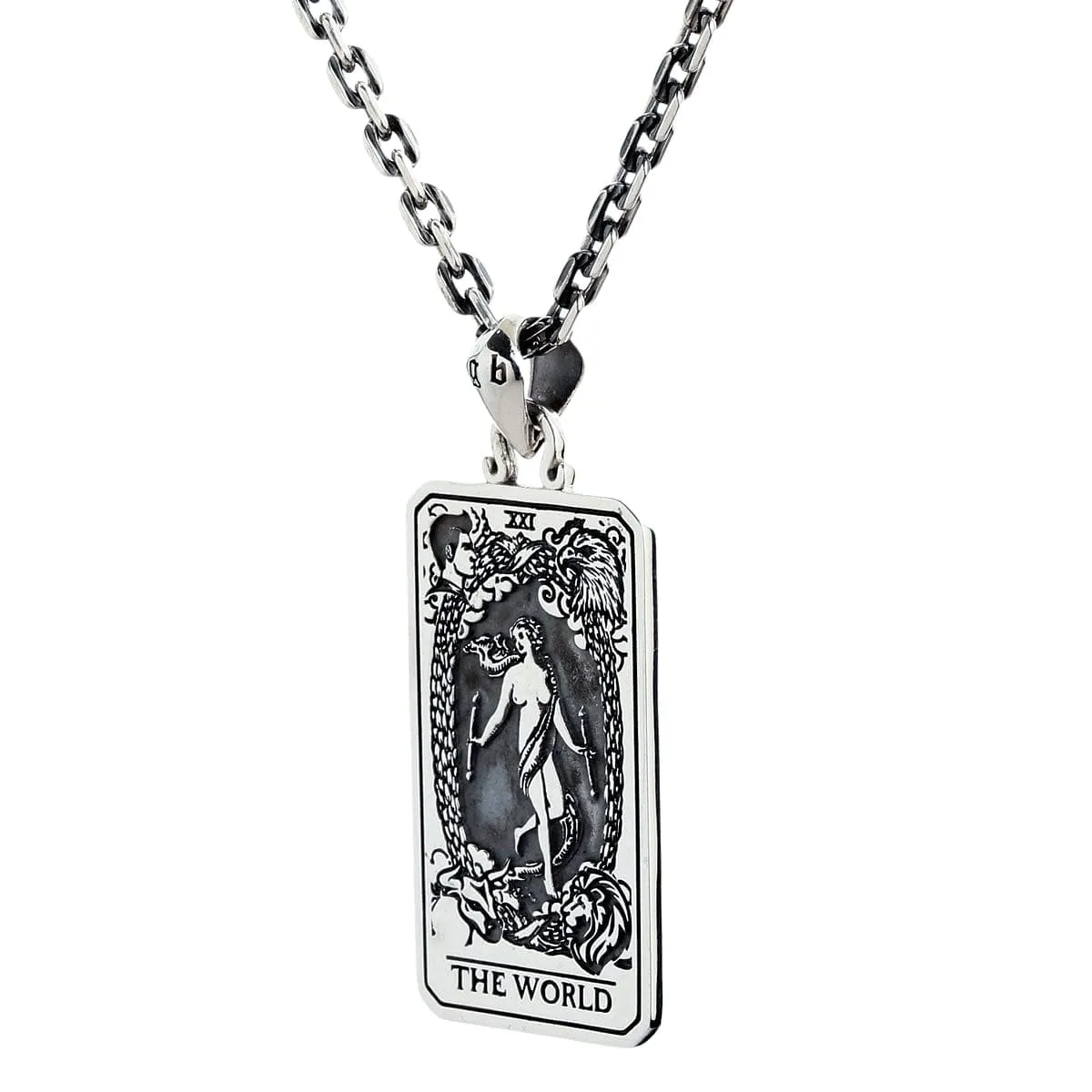 The World Tarot Card Sterling Silver Pendant