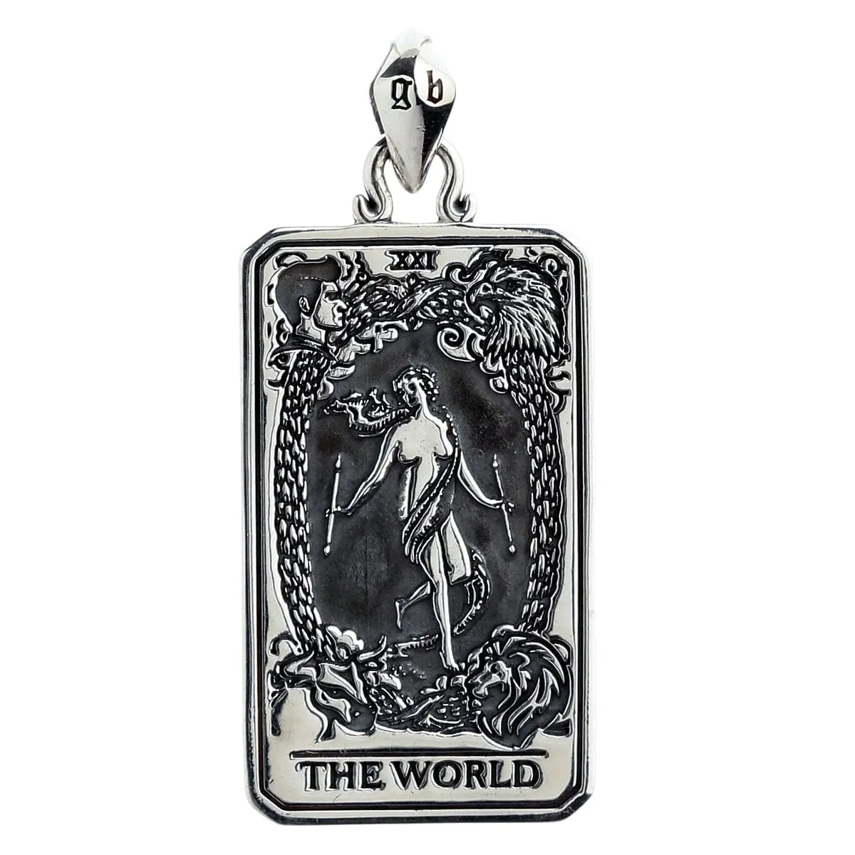 The World Tarot Card Sterling Silver Pendant