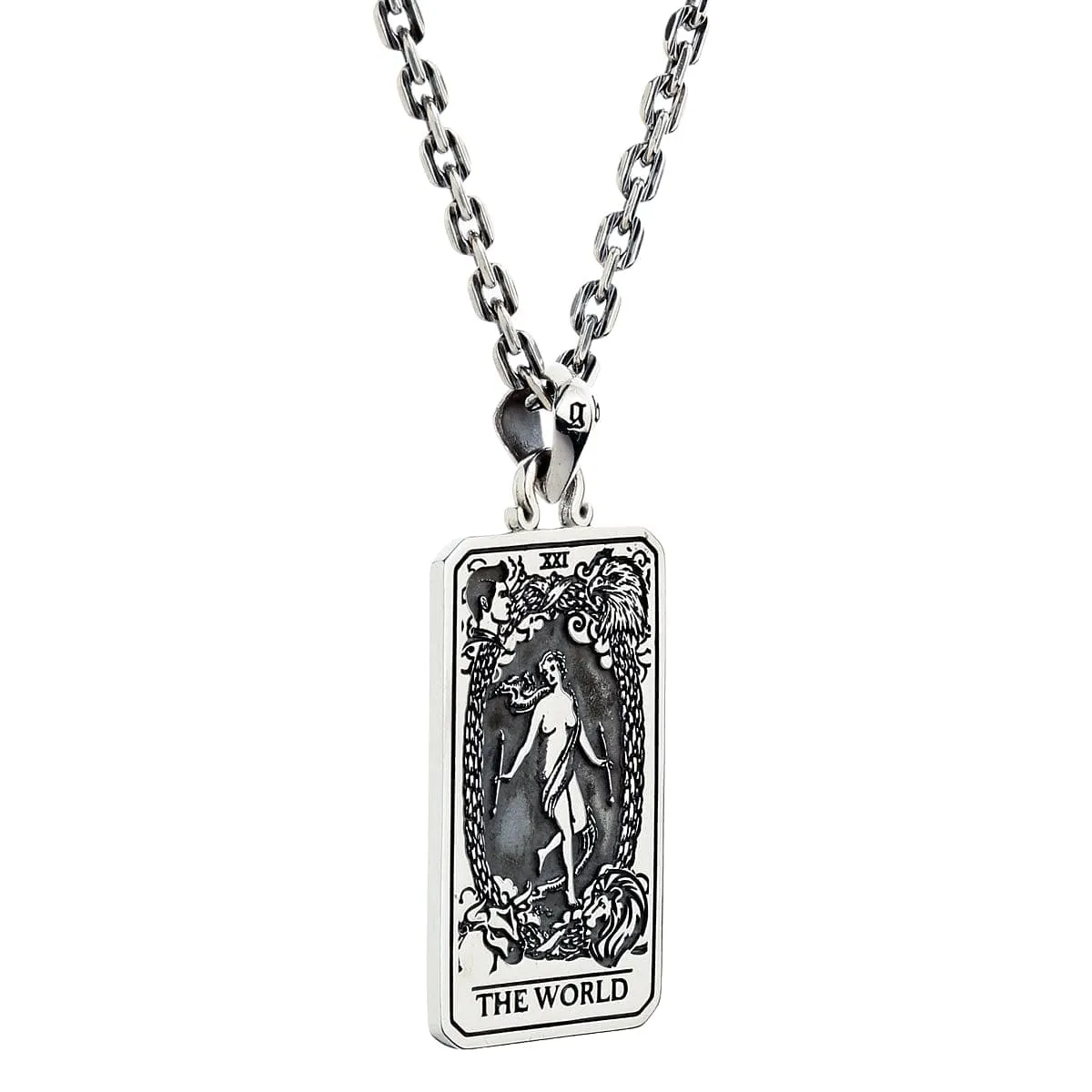 The World Tarot Card Sterling Silver Pendant