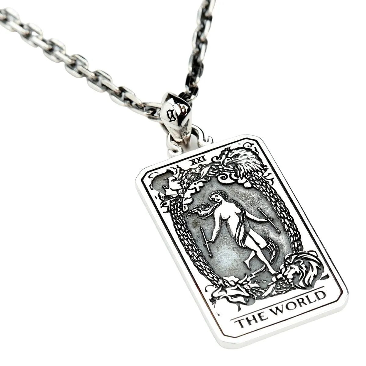 The World Tarot Card Sterling Silver Pendant