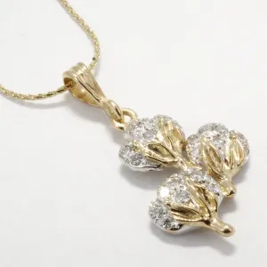 Three Boll Diamond Cotton Boll Necklace C330
