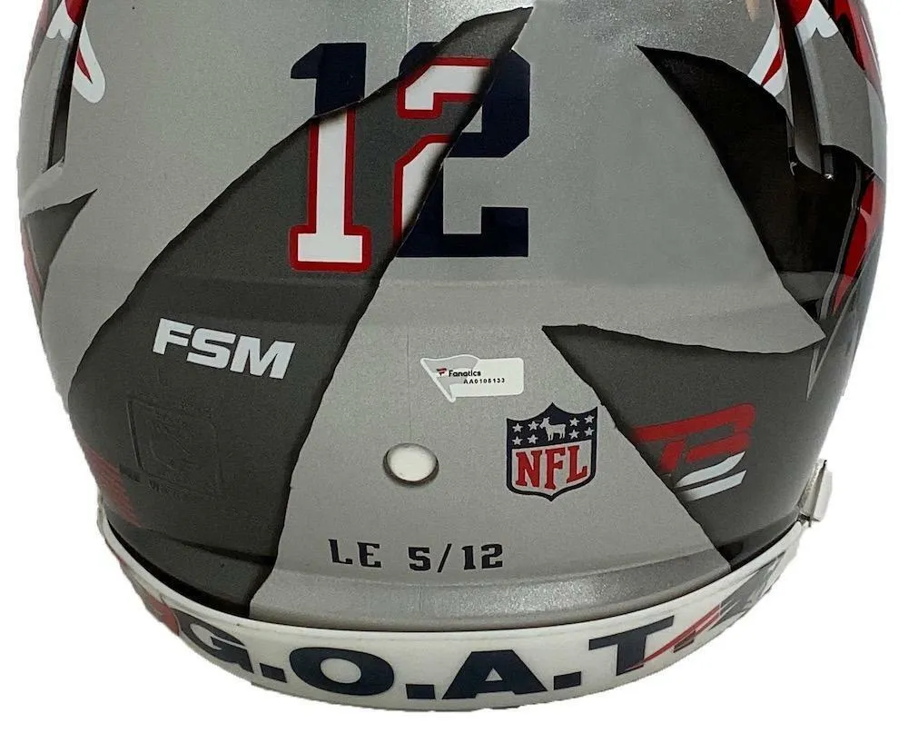 TOM BRADY Autographed Patriots / Bucs Mashup Authentic Helmet FANATICS LE 12