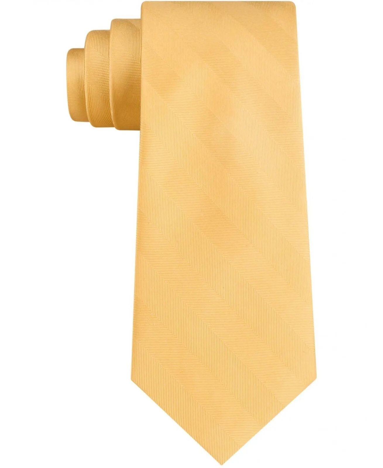 Tommy Hilfiger Men's New Herringbone Solid Skinny Tie 87991201 Yellow One Size