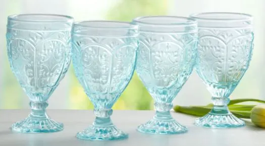 Trestle Goblet Aqua Set of 4