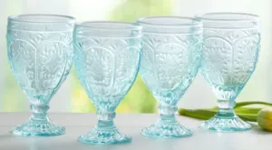 Trestle Goblet Aqua Set of 4