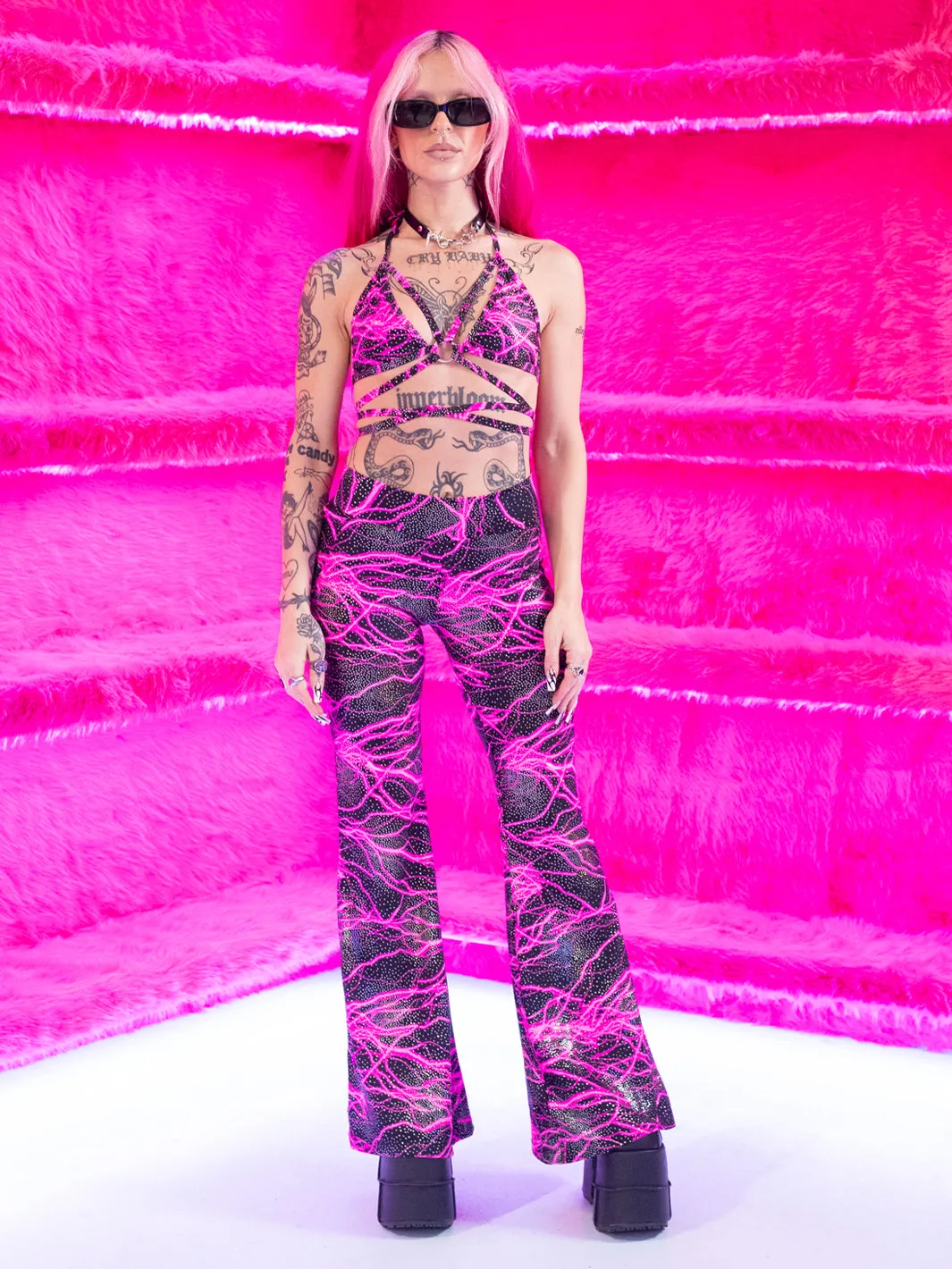 TRIANGLE WRAP TOP - PINK VOLTAGE