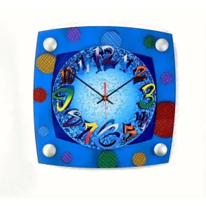 TV Mod Blue Wall Clock by David Scherer