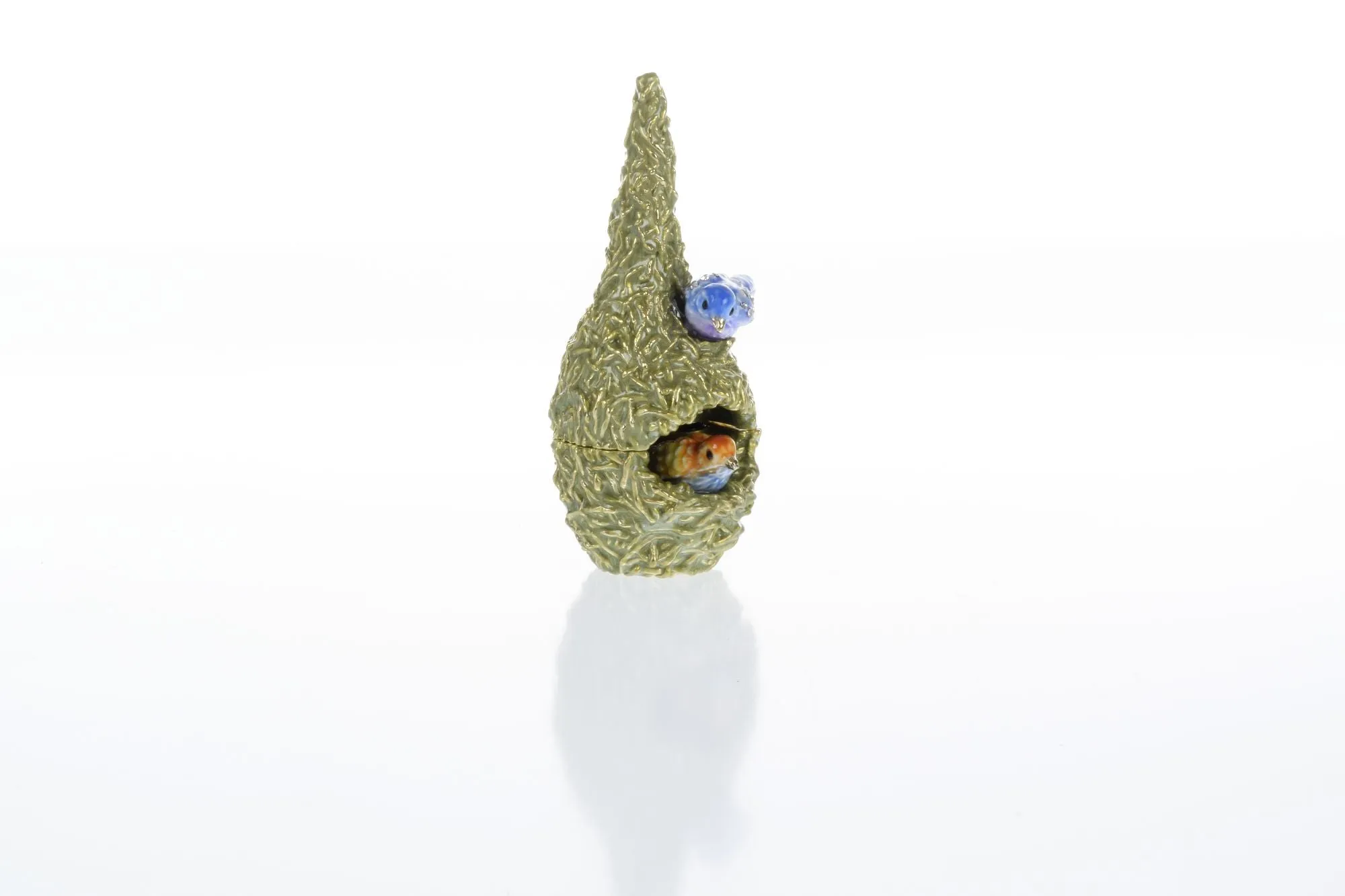 Two love Birds in a nest  Trinket Box
