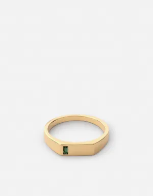 Valor Quartz Signet Pinky Ring, Gold Vermeil