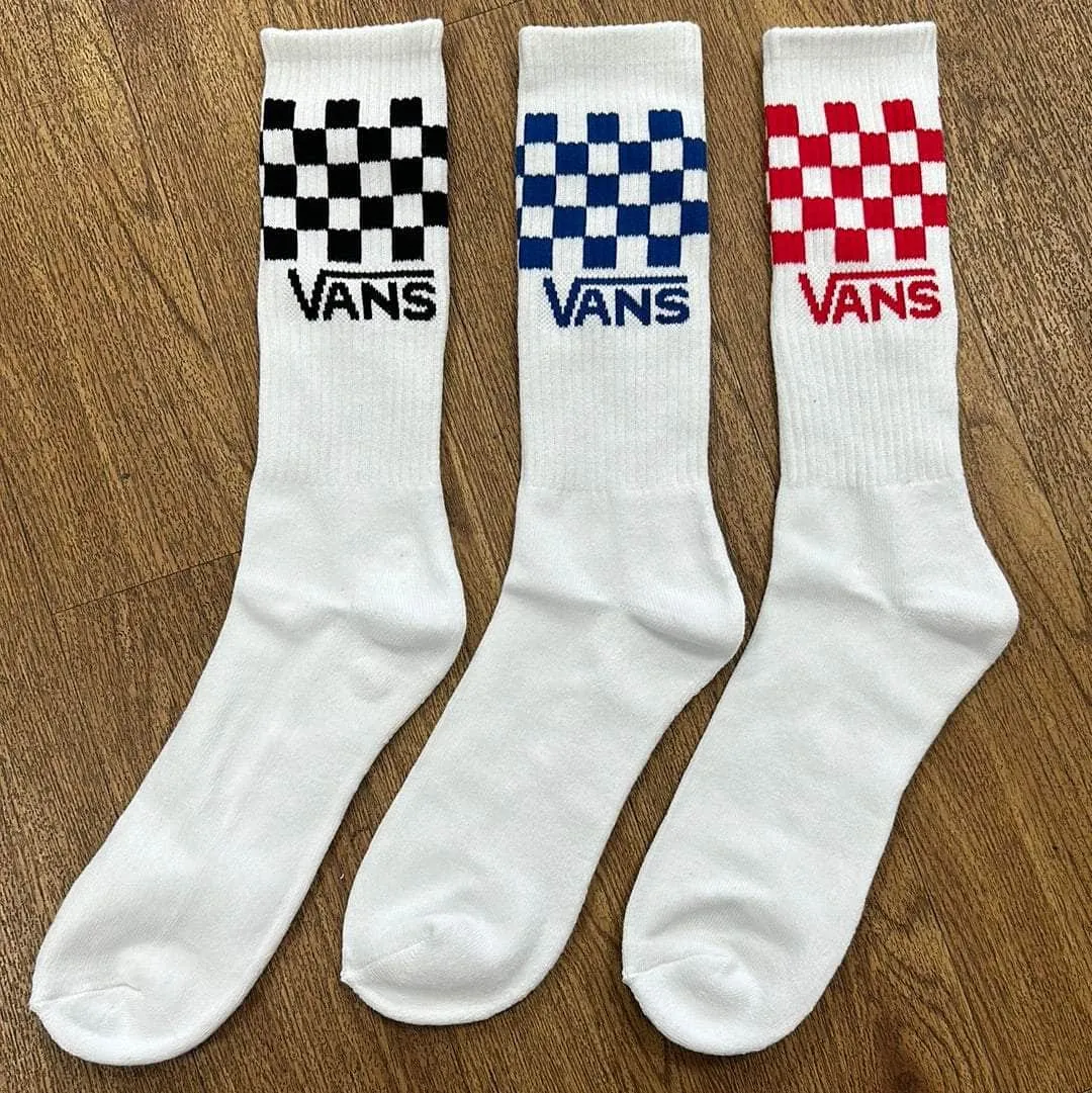 Vans Classic Check Crew Socks 3 Pack White
