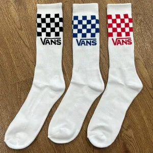 Vans Classic Check Crew Socks 3 Pack White