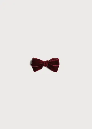 Velvet Medium-Bow Clip in Burgundy