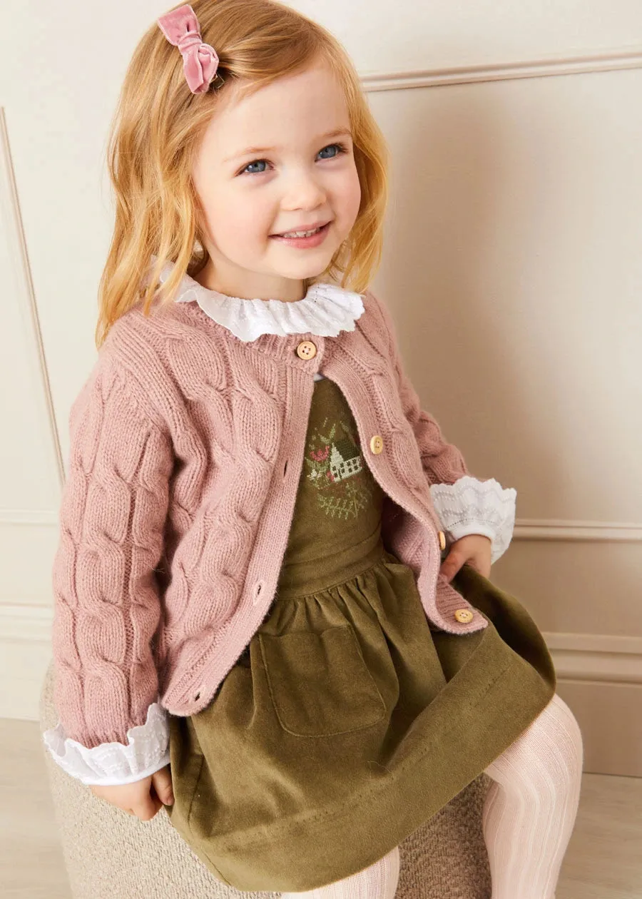 Velvet Medium-Bow Clip in Pink