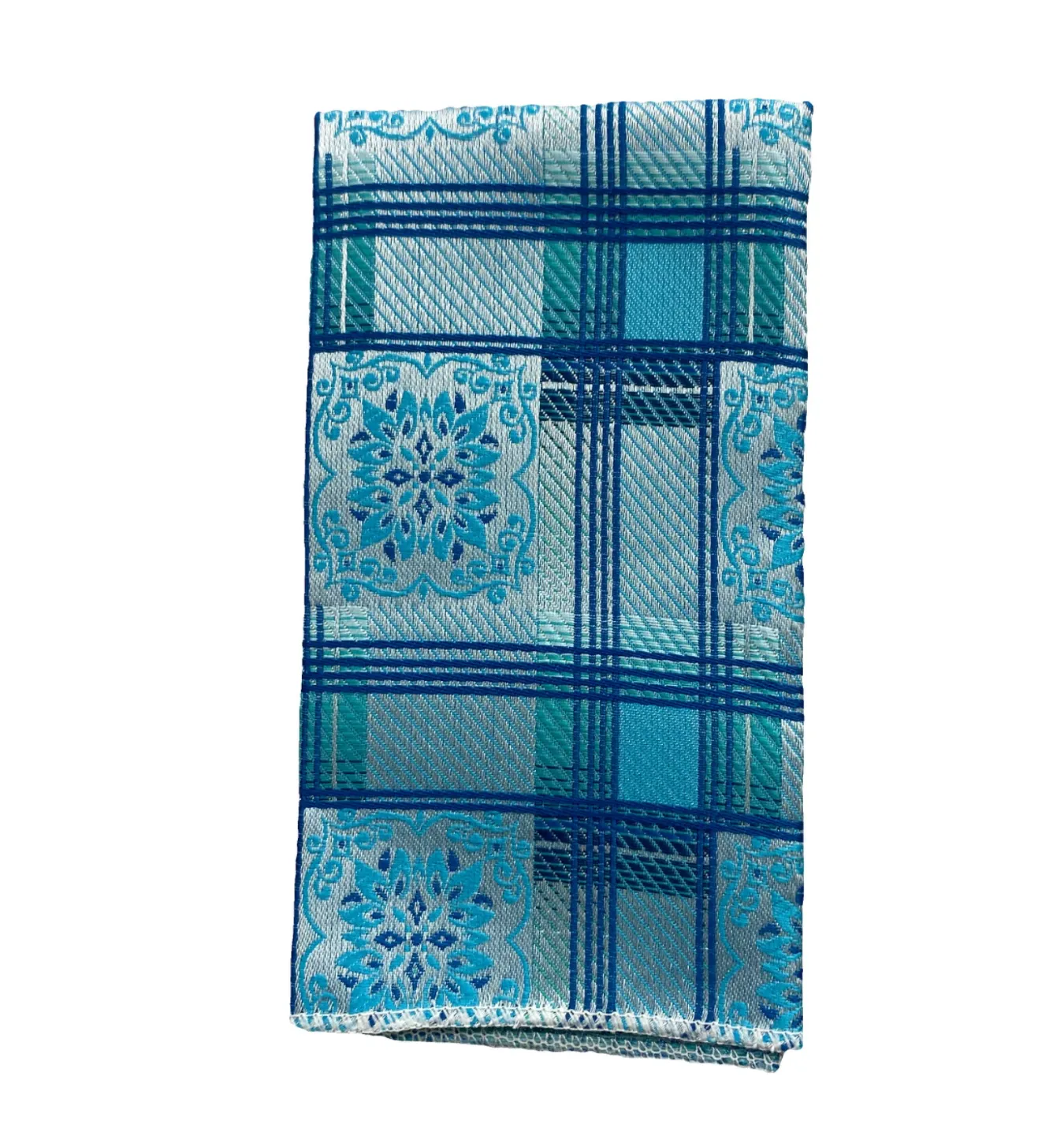 Venturi Vomo Tie and Handkerchief - Floral Plaid T6
