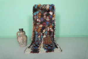 Vintage Handmade Moroccan Rug – Multicolored Abstract 2 x 4.9 ft