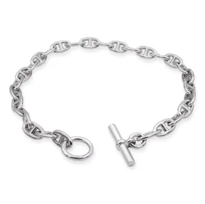 Vintage Hermes Chaine D'Ancre Sterling Silver Large Link Toggle Necklace 17"