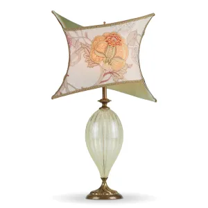 Viviana Table lamp 193Y164 by Kinzig Design Colors Soft Tangerine Mint and Amber Blown Glass and Fabric