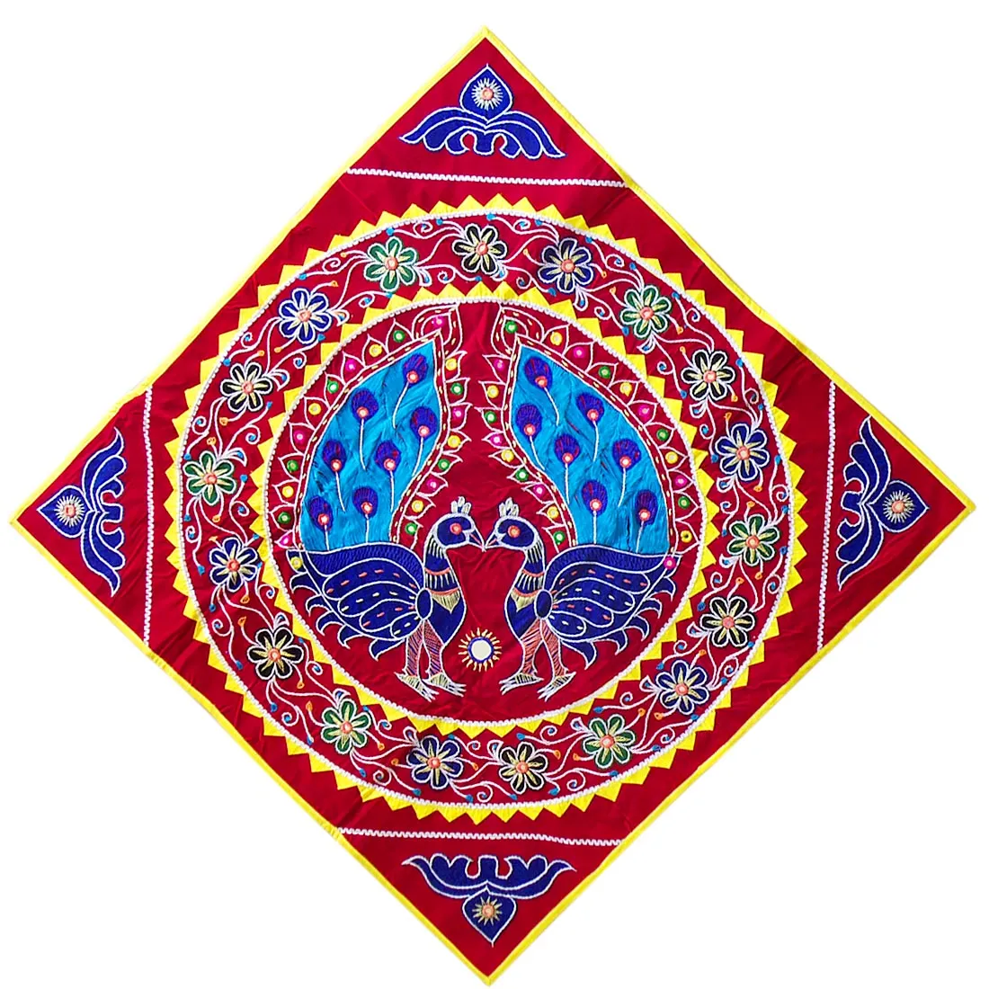 Wall Decor Applique Dancing Peacock Duo Design