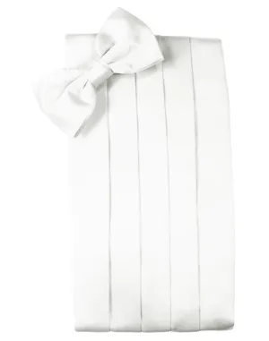 White Luxury Kids Satin Cummerbund