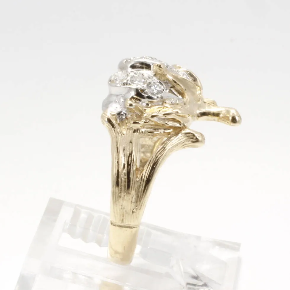 Womans Diamond Cotton Boll Ring