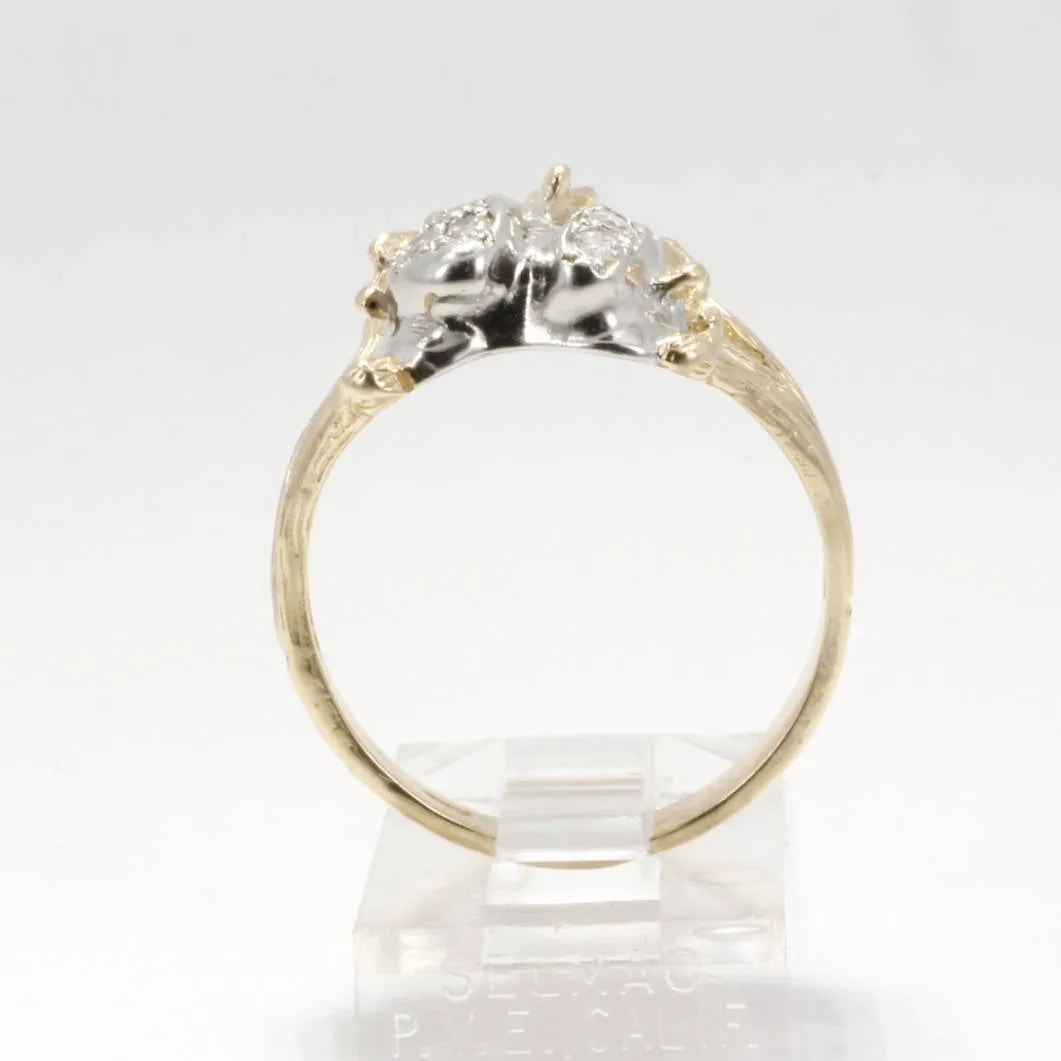 Womans Diamond Cotton Boll Ring