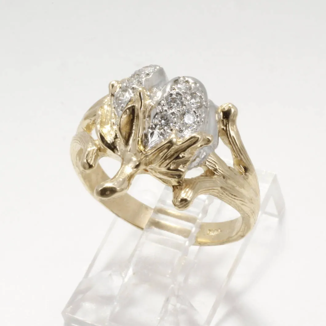 Womans Diamond Cotton Boll Ring