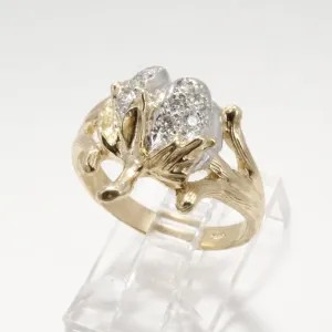 Womans Diamond Cotton Boll Ring