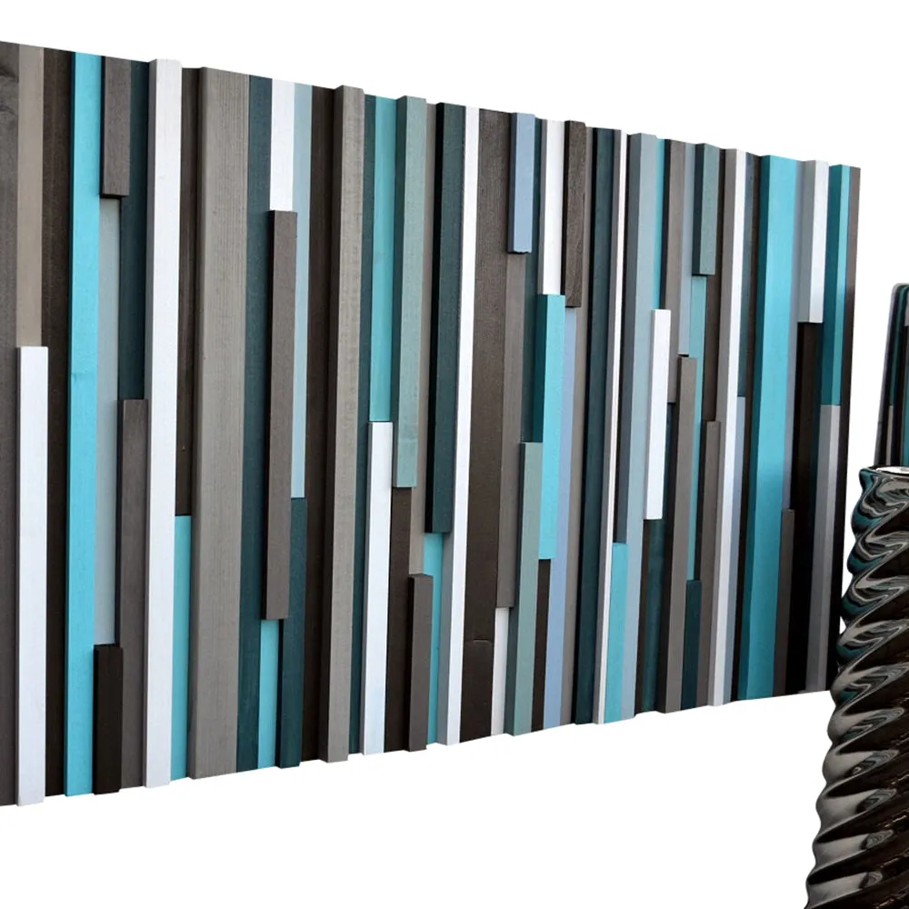Wood Wall Art - Reclaimed Wood Art - 3D - Wall Art Sculpture 20X60