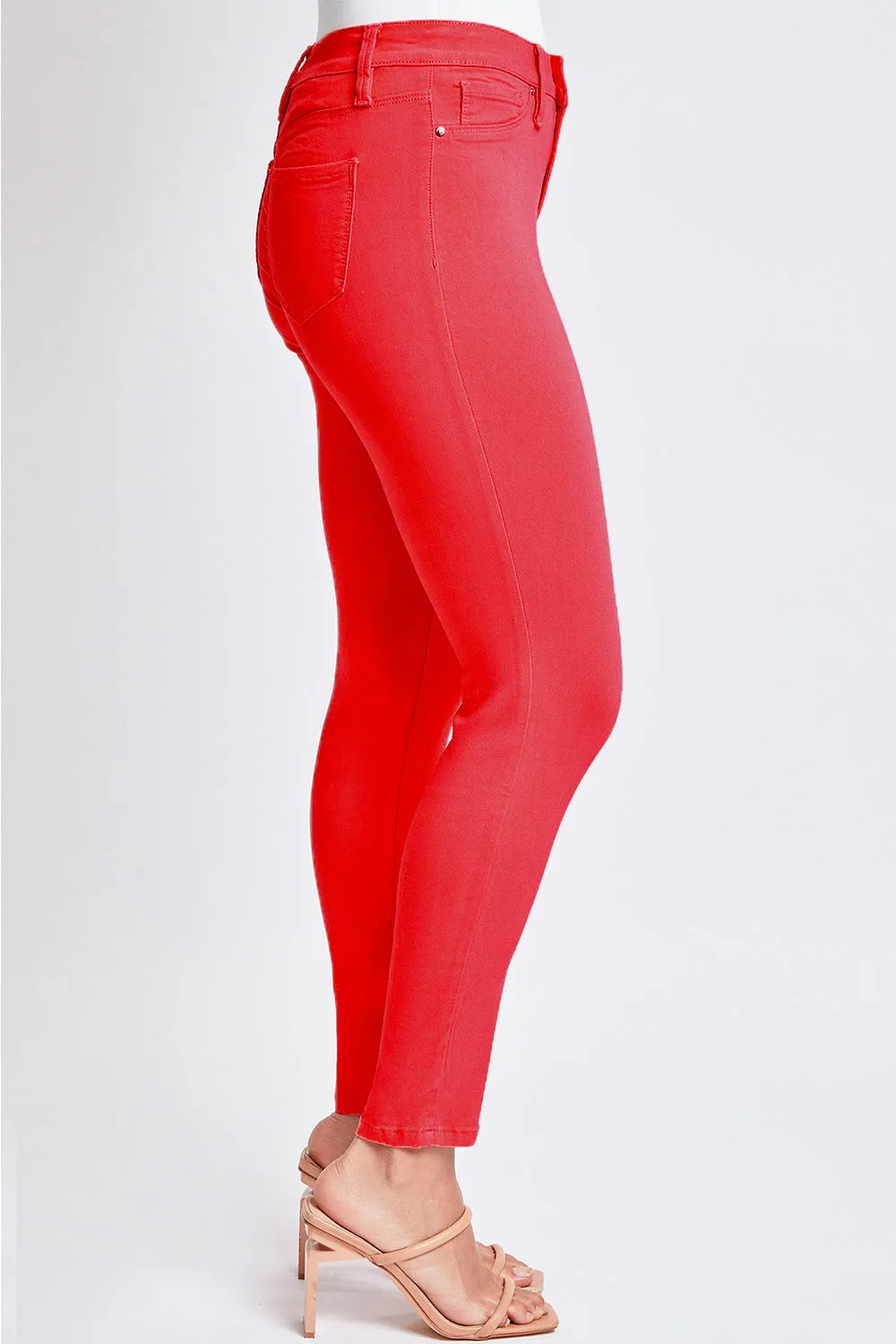 YMI Jeanswear Red Hyperstretch Mid-Rise Skinny Jean Small-3XL