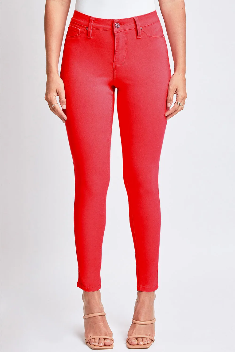 YMI Jeanswear Red Hyperstretch Mid-Rise Skinny Jean Small-3XL