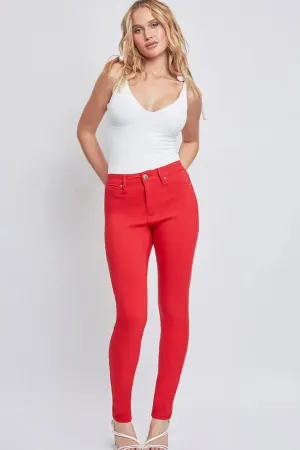 YMI Jeanswear Red Hyperstretch Mid-Rise Skinny Jean Small-3XL