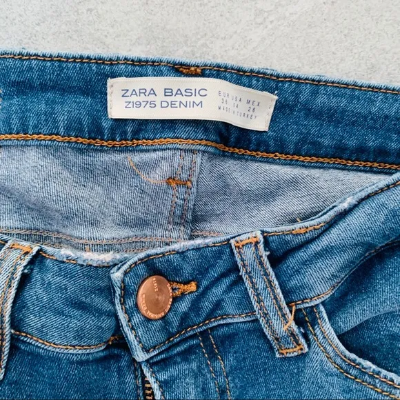Zara Sports Stripe Skinny Leggings Rip Jeans