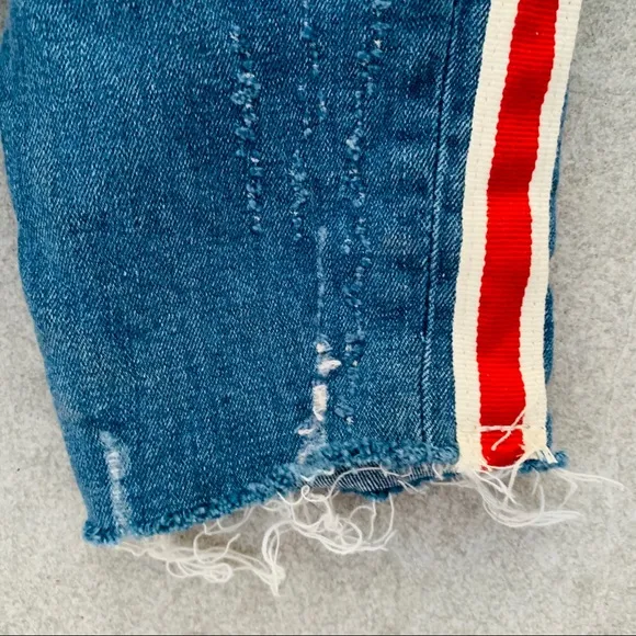 Zara Sports Stripe Skinny Leggings Rip Jeans